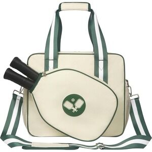 Newluck Pickleball Paddle Tote Crossbody Sling Bag Beige Large Detachable Strap